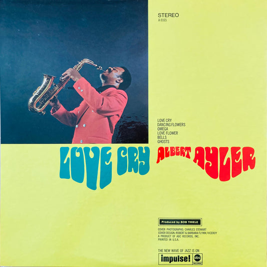 Back cover of Albert Ayler – Love Cry, 1968 US Impulse! LP with gatefold sleeve