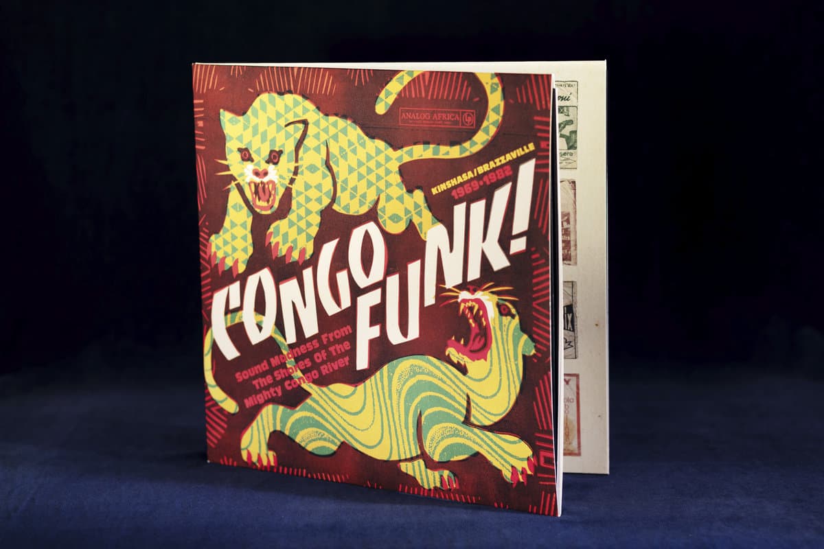 Congo Funk! 2LP vinyl compilation from Analog Africa. Black vinyl with gatefold sleeve and 16-page full-color booklet featuring rare Congolese funk tracks.