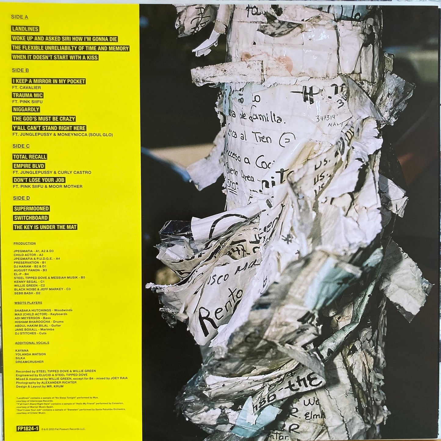 Tracklist insert for We Buy Diabetic Test Strips by Armand Hammer
