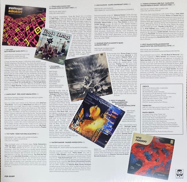 Album liner notes showing album covers and text on a music album cover
