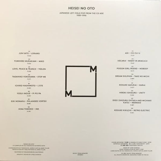 Heisei No Oto 2LP vinyl – Japanese ambient pop, synth-soul, and jazz compilation from the CD-only era, released by Music From Memory with gatefold sleeve.