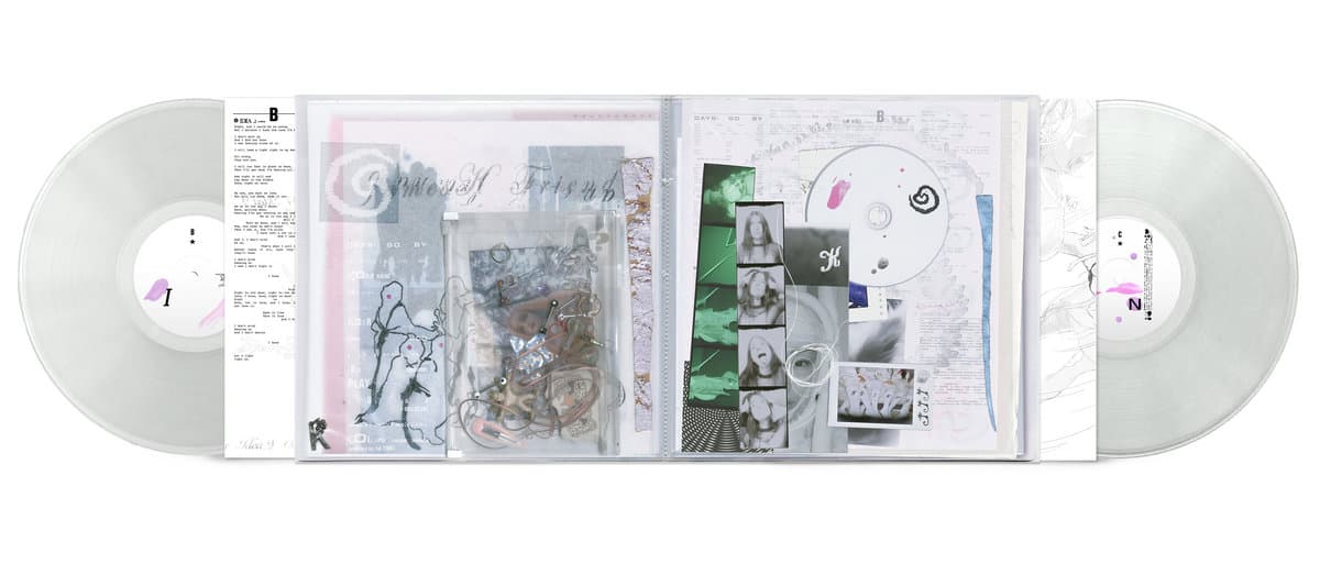 Clear James K - Friend vinyl record with a colorful inner sleeve featuring text and images.