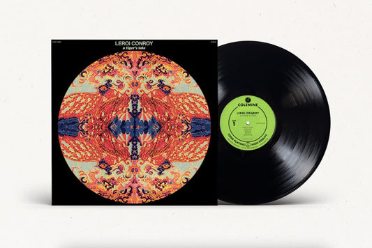 Vinyl and cover art for Leroi Conroy - A Tiger's Tale against a white background.