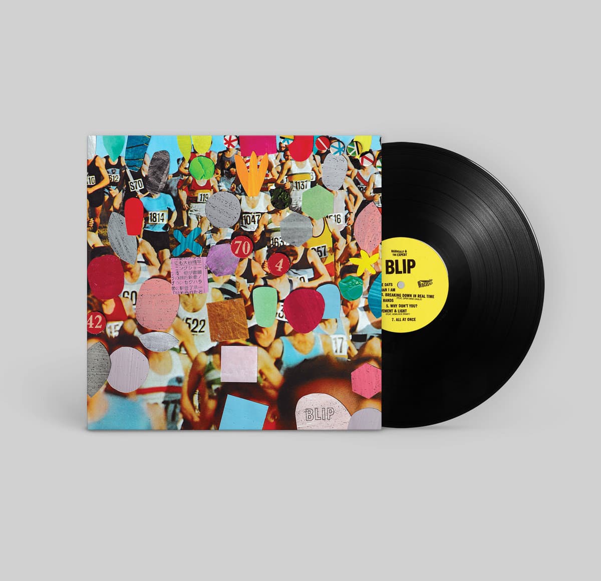 Vinyl record for NAHReally and The Expert - BLIP with colorful cover and 'BLIP' label on a gray background