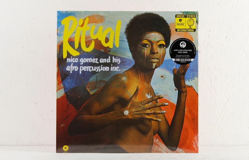 Front cover of Ritual by Nico Gomez and His Afro Percussion Inc – bold 1970s artwork against white background