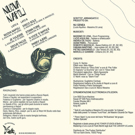 Nu Genea – Nuova Napoli LP reissue in tip-on sleeve; Mediterranean funk meets Neapolitan disco and boogie in a sun-drenched modern classic.