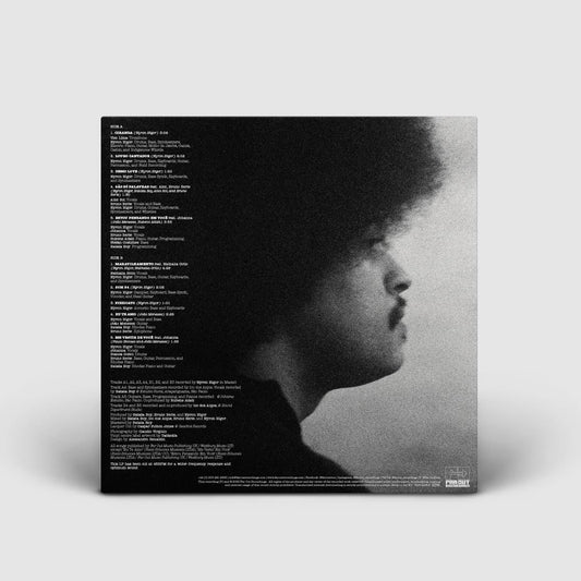 Back cover of Nyron Higor vinyl, showing tracklist and production credits