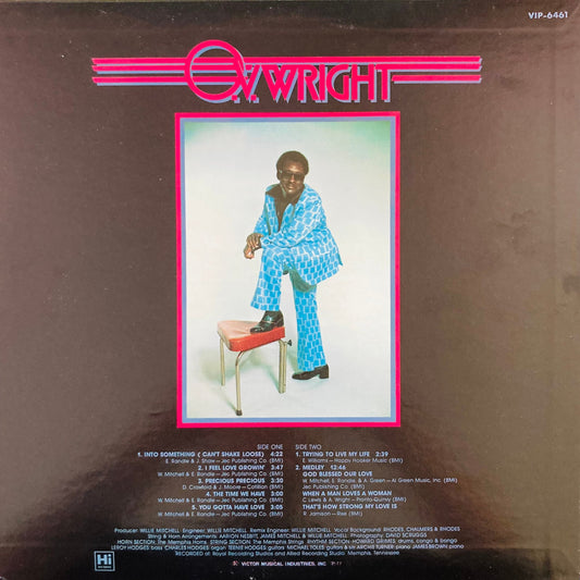 Back cover of O.V. Wright LP, Hi Records VIP-6461 Japanese edition