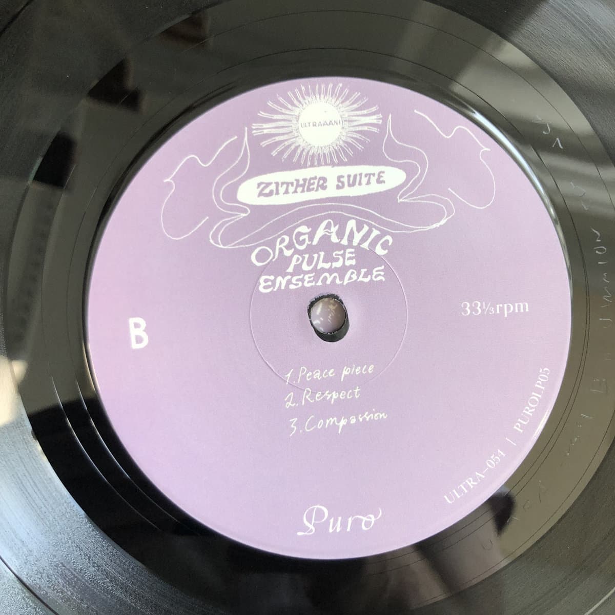 Vinyl label, side b, for Organic Pulse Ensemble - Zither Suite