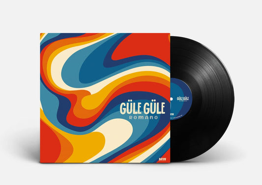 Vinyl record for Güle Güle by Romano with a colorful sleeve on a white background