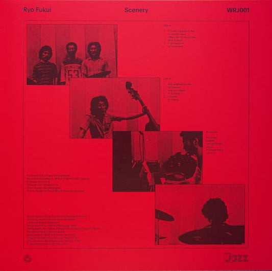 Backcover of Ryo Fukui’s Scenery – classic Japanese jazz reissue on 180g vinyl, featuring half-speed mastering and deluxe tip-on gatefold sleeve