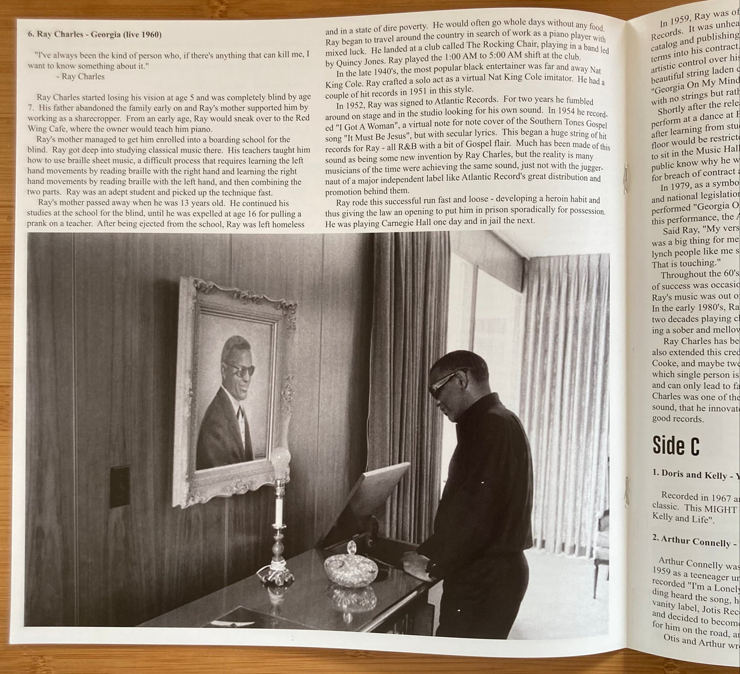 Informational booklet of “The World Is a Cafeteria” 2LP soul compilation by Cairo Records.