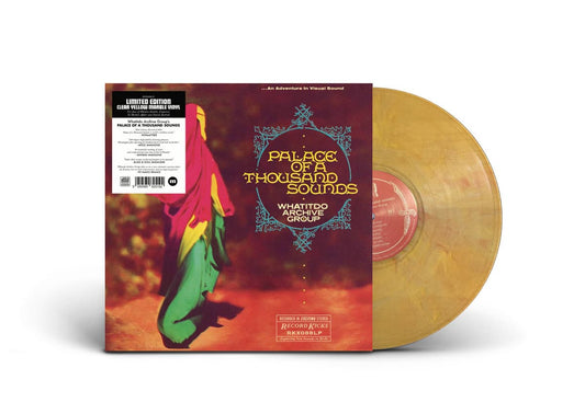 Vinyl record with colorful cover featuring a person in a headdress and text 'Palace of a Thousand Sounds'.