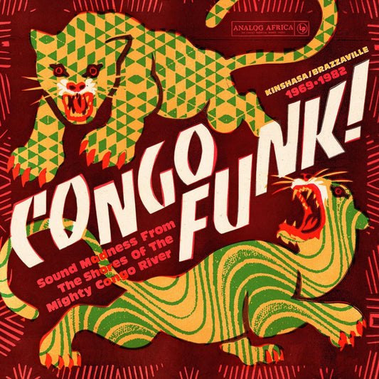 Congo Funk! 2LP vinyl compilation from Analog Africa. Black vinyl with gatefold sleeve and 16-page full-color booklet featuring rare Congolese funk tracks.