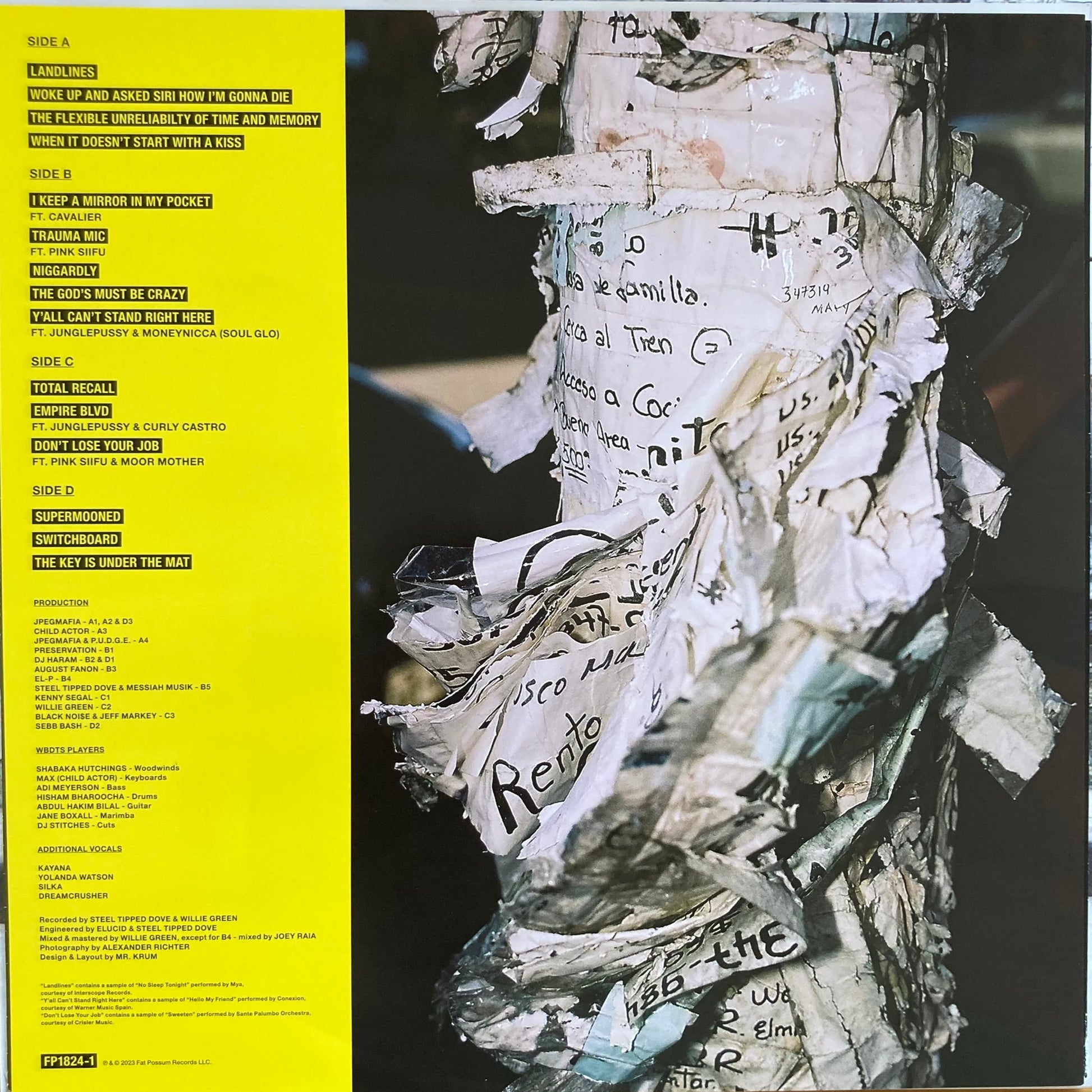 Tracklist insert for We Buy Diabetic Test Strips by Armand Hammer