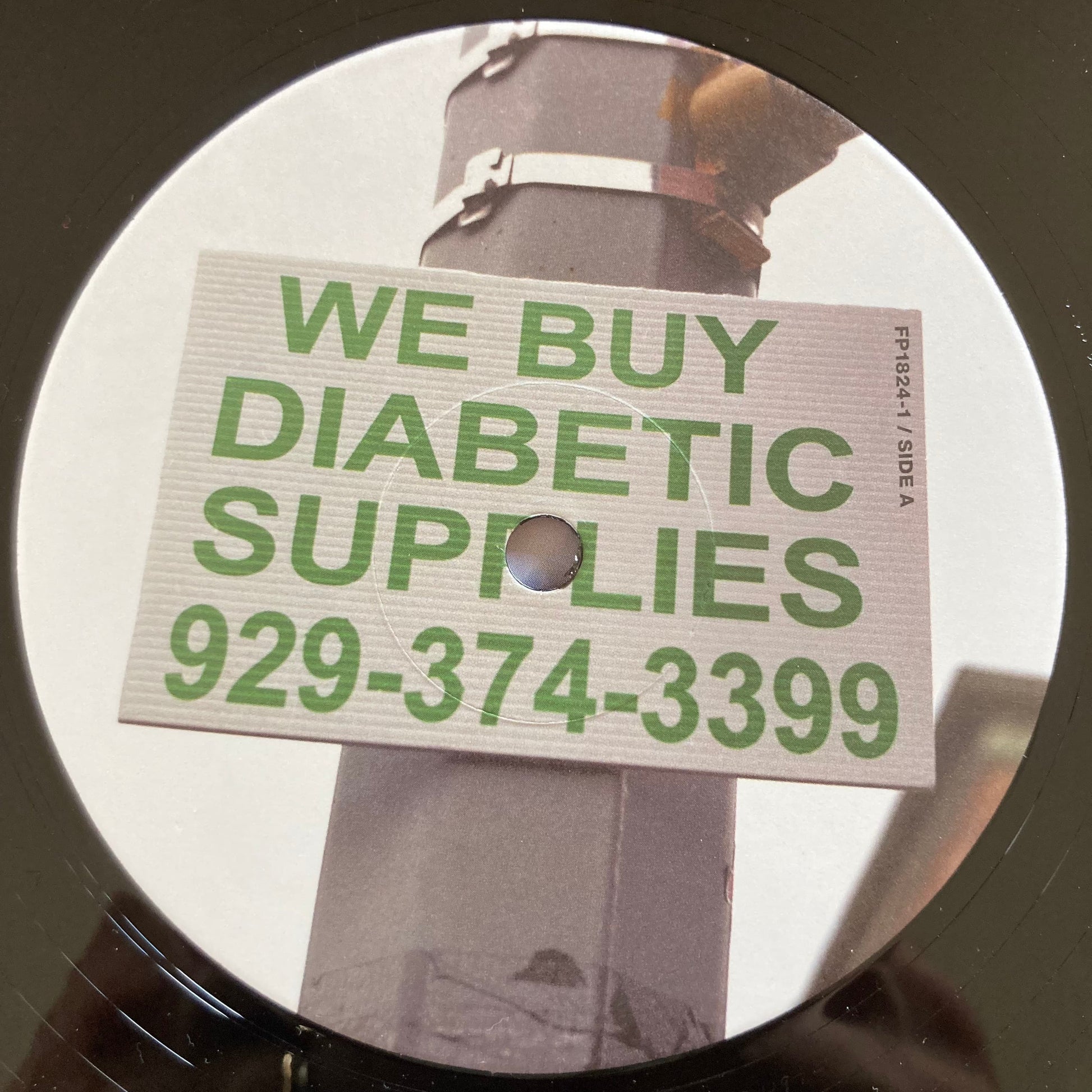 Vinyl label for We Buy Diabetic Test Strips by Armand Hammer