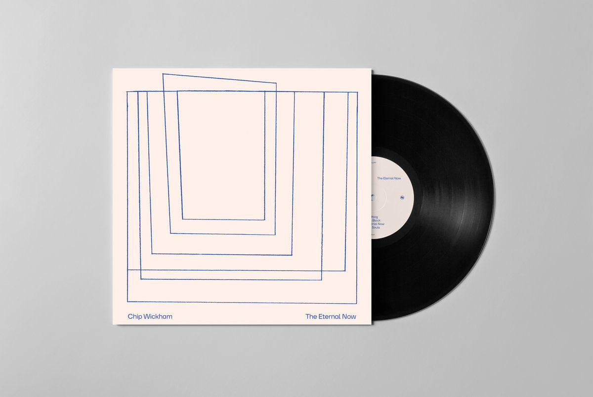 Vinyl and sleeve art for Chip Wickham - The Eternal Now against a grey background