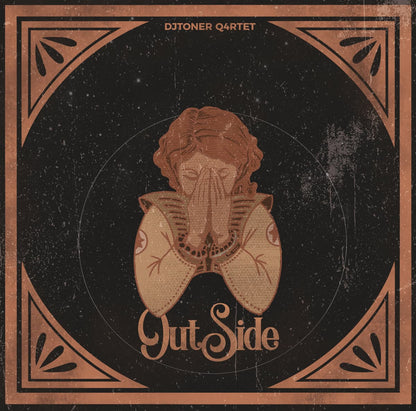 Album cover with a stylized face design and 'Out Side' text on a dark background.