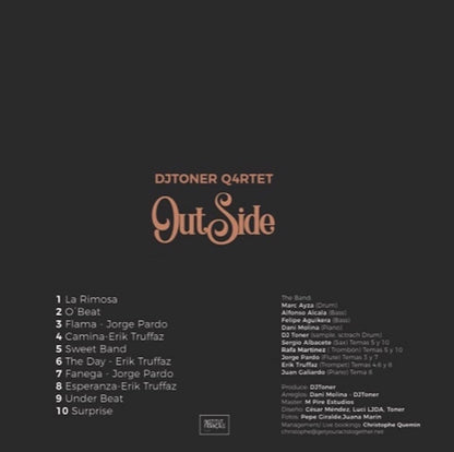 Album cover with tracklist and artist name on a dark background