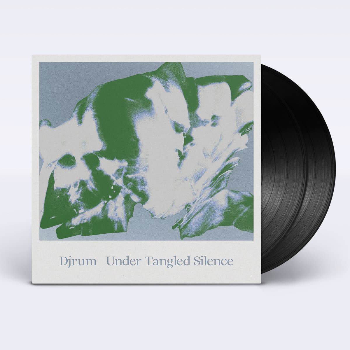 Front cover art and vinyl for DJRUM - Under Tangled Silence