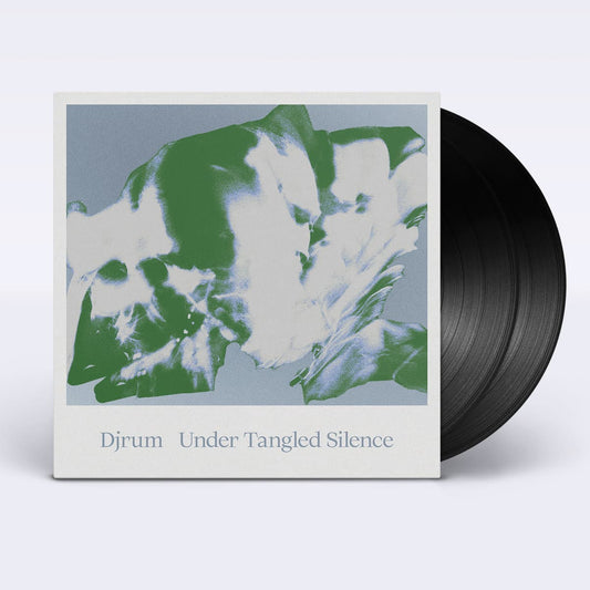 Front cover art and vinyl for DJRUM - Under Tangled Silence