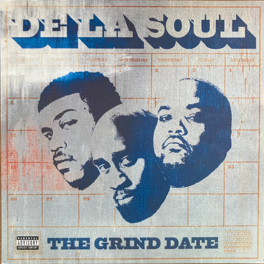 Front cover of De La Soul’s The Grind Date – 2020 repress 2xLP on BMG/Sanctuary, black vinyl.