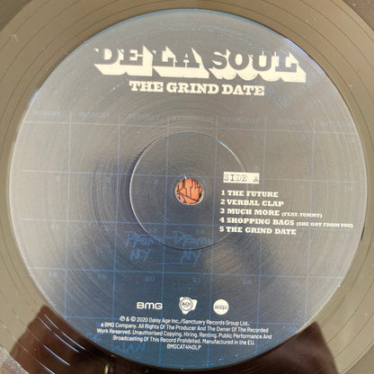 Vinyl label, side A, of De La Soul’s The Grind Date