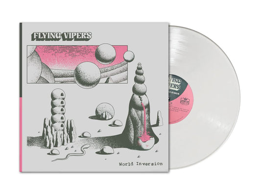 Vinyl record and cover with abstract design and 'Flying Vipers' branding
