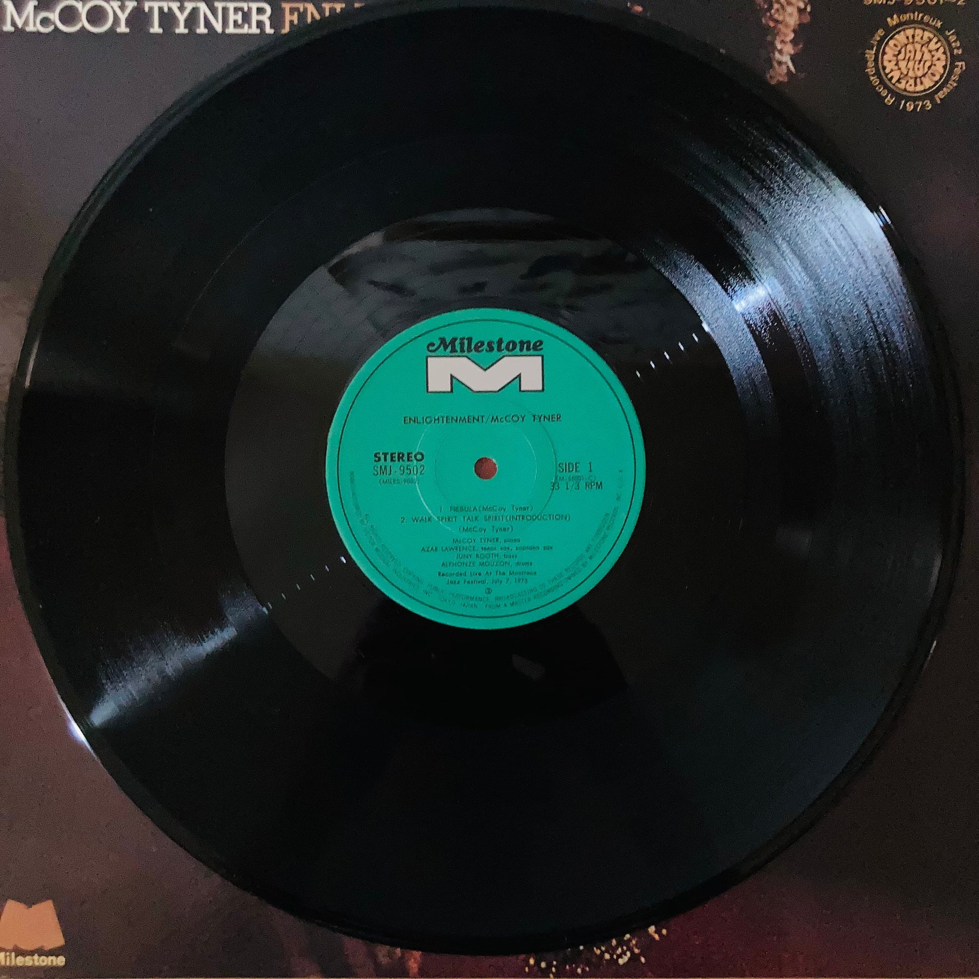 lose-up of SMJ-9501-2 label from McCoy Tyner – Enlightenment Japanese promo vinyl