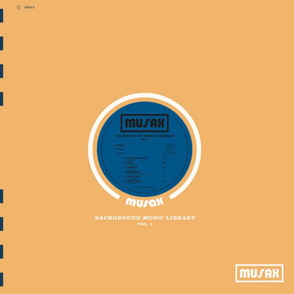 Album cover with blue record design on a beige background, featuring the 'MUSAX' brand.