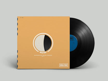Vinyl record with a brown cover on a gray background