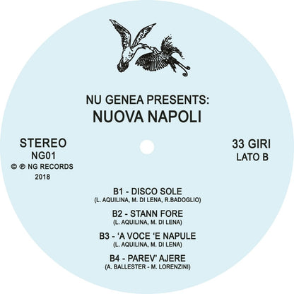 Nu Genea – Nuova Napoli LP reissue in tip-on sleeve; Mediterranean funk meets Neapolitan disco and boogie in a sun-drenched modern classic.