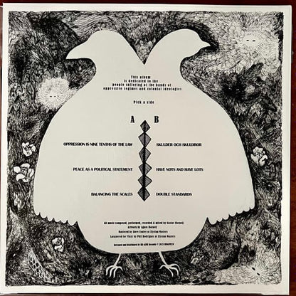 Album cover with a dove silhouette and text on a textured background