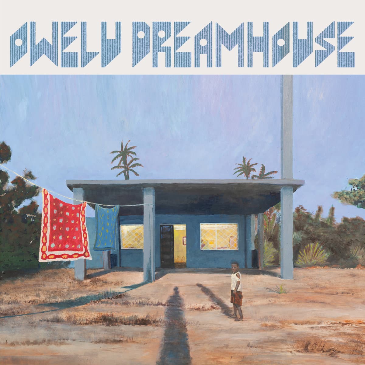 Cover art for Owelu Dreamhouse self-title album, featuring a painting of a young boy standing in front of a house