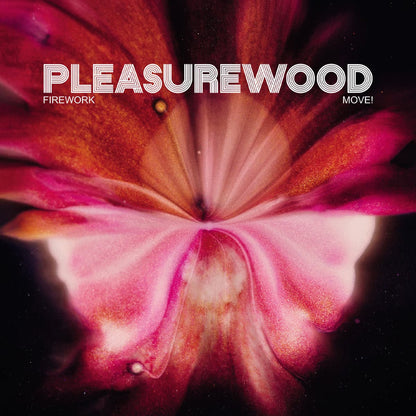 Floral design with 'Pleasurewood' text overlay on a dark background