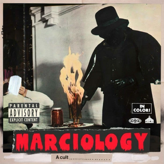 Cover art of Roc Marciano's album Marciology – moody underground hip-hop release with minimalist artwork and stripped-back boom-bap production.