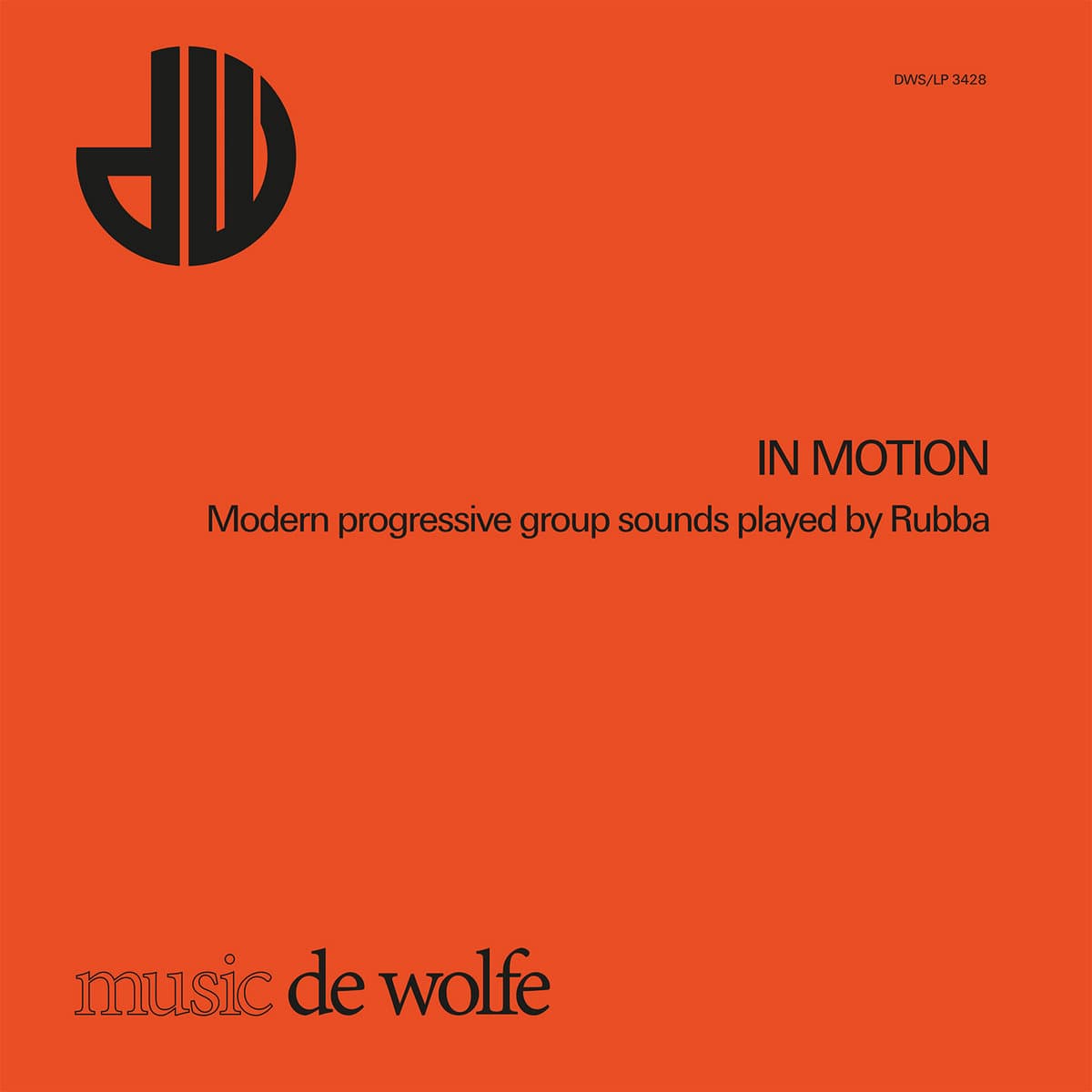 Album cover with 'In Motion' text and Rubba's name on an orange background