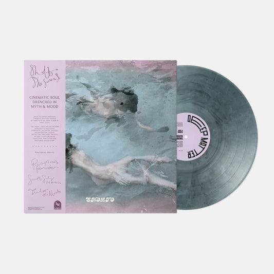 Vinyl record with cover featuring an artistic design of a person underwater.