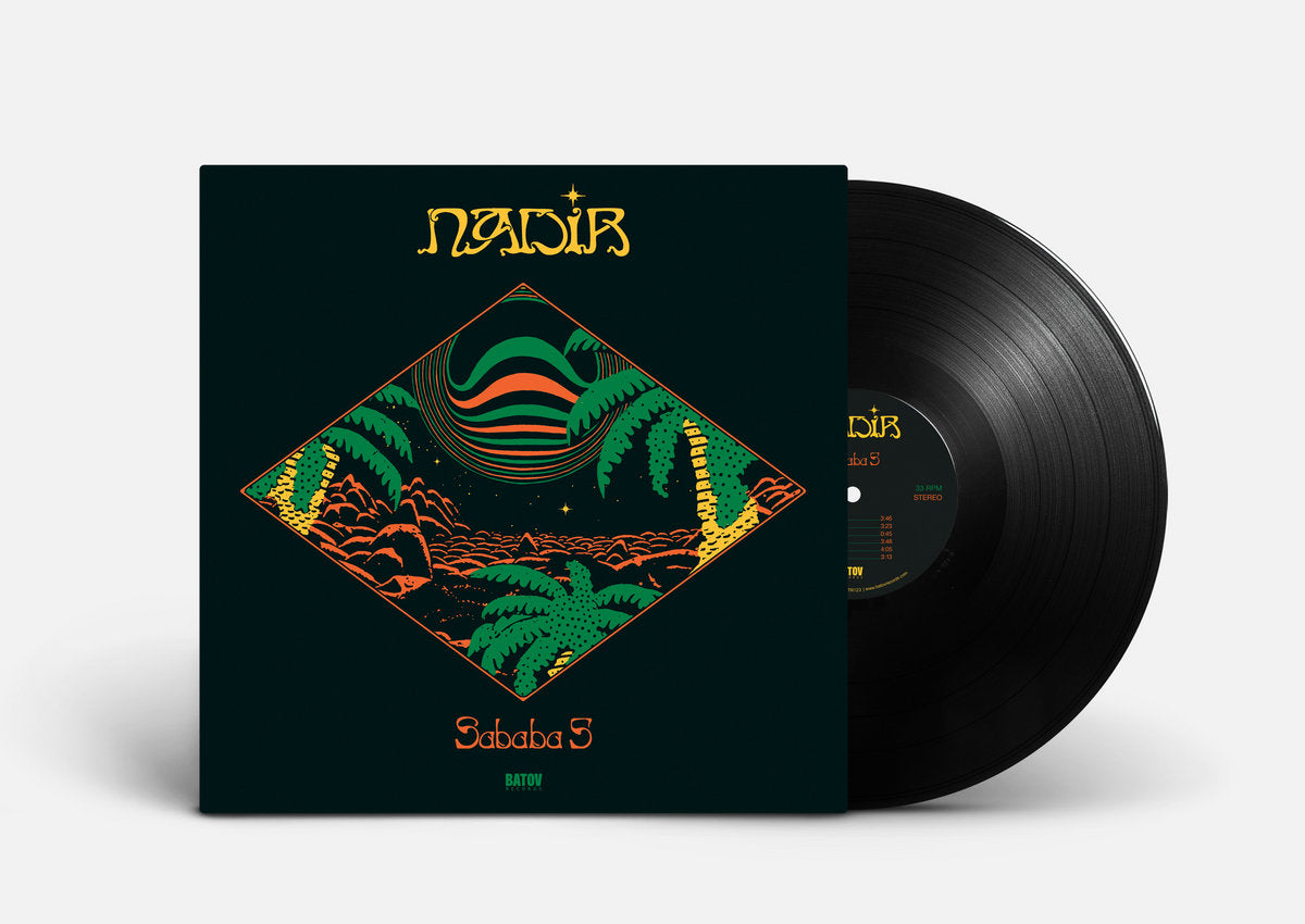 Vinyl and cover art for Sababa 5 - Nadir, against a white background.
