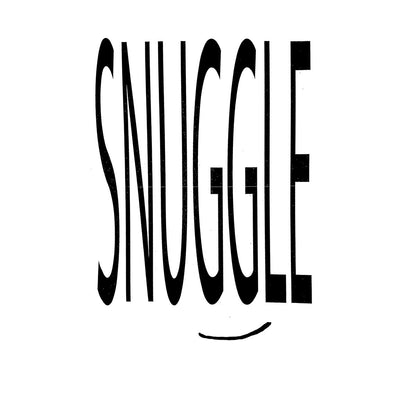 Cover art for Snuggle - Goodbyehouse, featuring large black text that says "Snuggle" against a white background