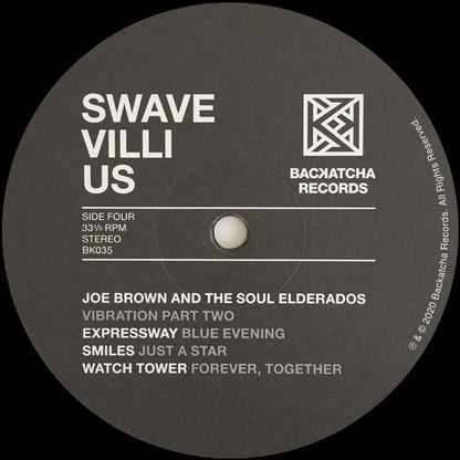 Vinyl label, side four, for Swave Villi Us compilation on Backatcha Records