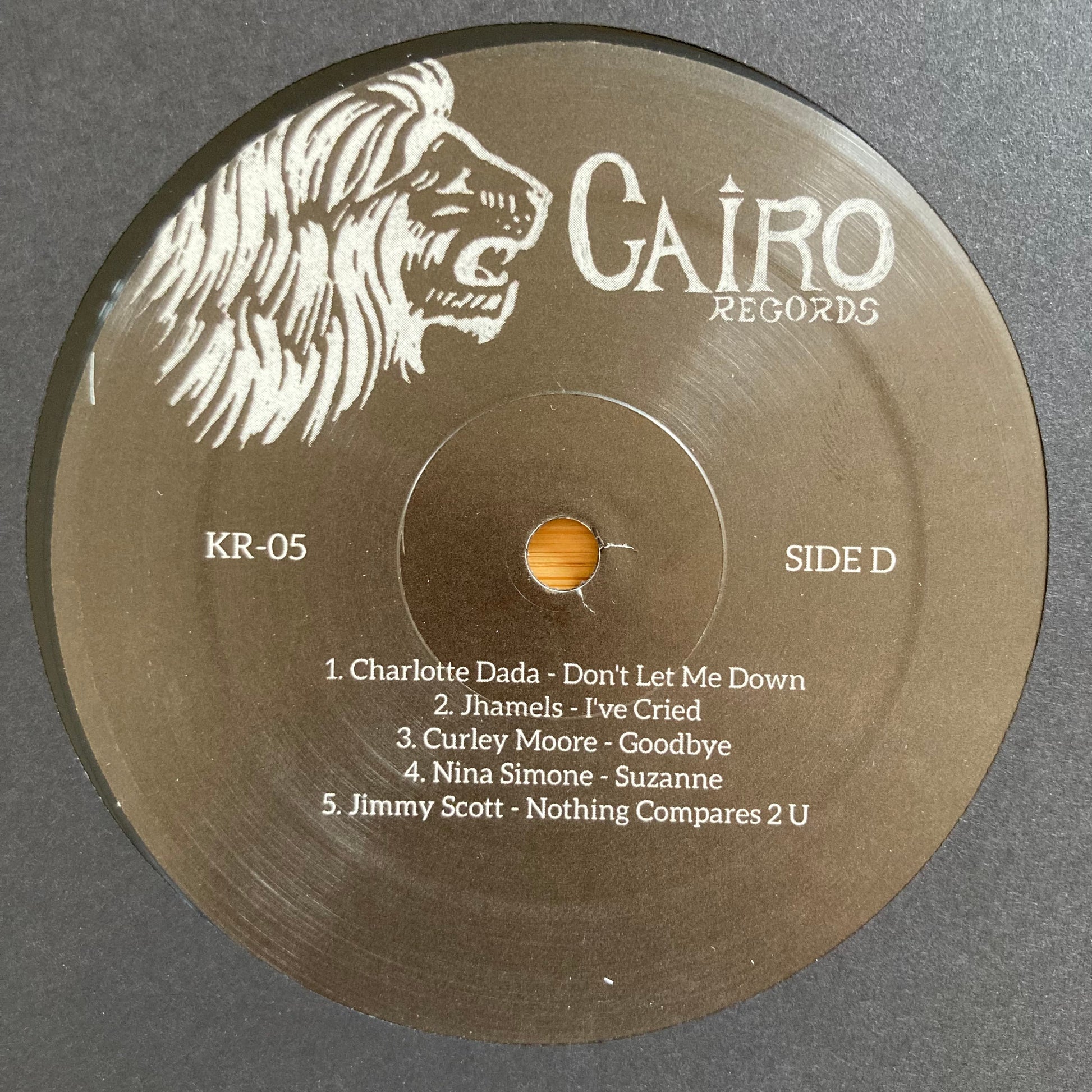 Vinyl Label, side D for “The World Is a Cafeteria” 2LP soul compilation by Cairo Records. 