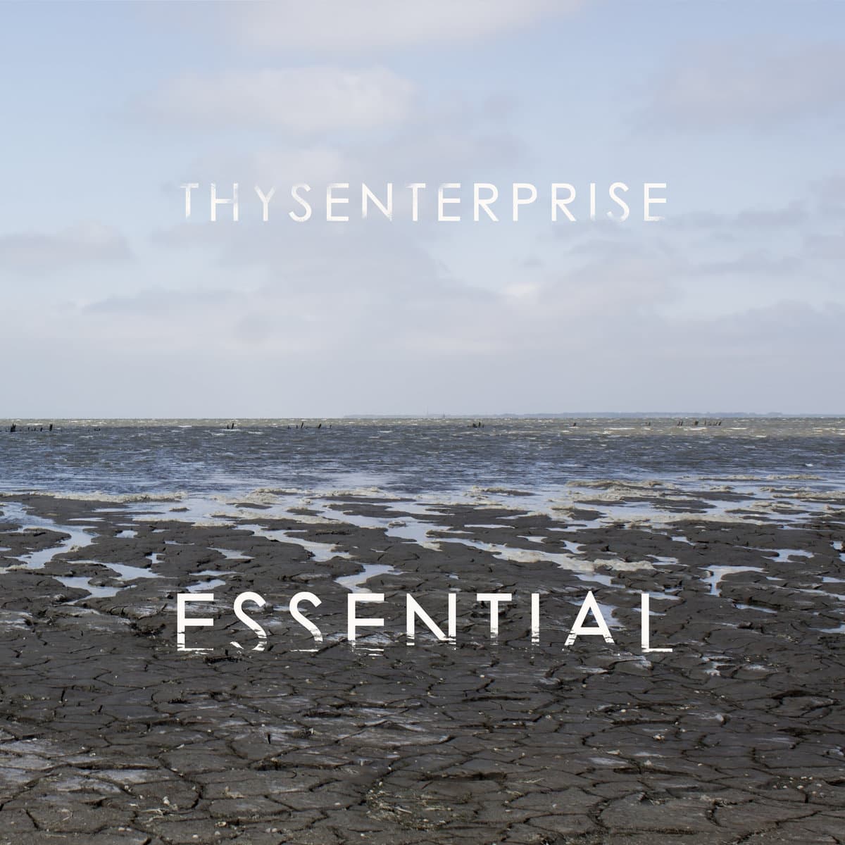 Cover art for Thysenterprise - Essential showing a muddy flatland with 'THYSENTERPRISE' and 'ESSENTIAL' text overlay