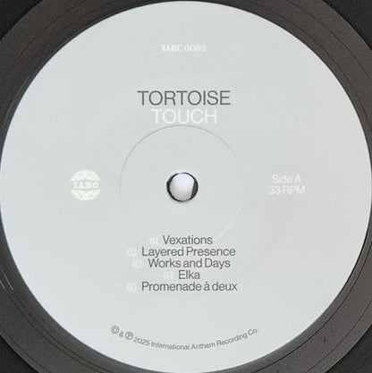 Vinyl label, side A, for Tortoise - Touch on black vinyl