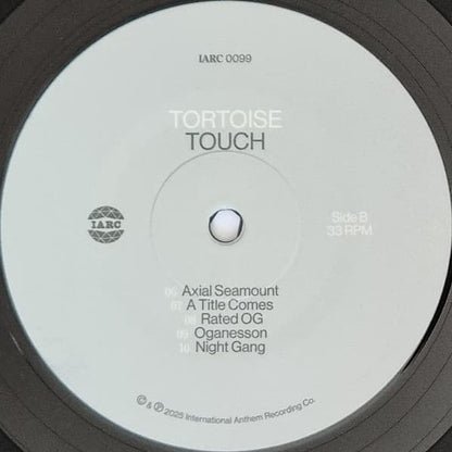 Vinyl label, side B, for Tortoise - Touch on black vinyl