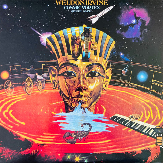 Front cover of Cosmic Vortex (Justice Divine) LP by Weldon Irvine, U.S. reissue on black vinyl