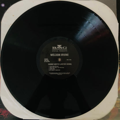 Black vinyl LP of Cosmic Vortex (Justice Divine) by Weldon Irvine, reissue edition