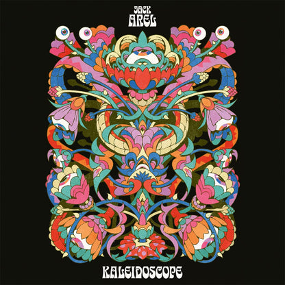 Colorful abstract design with 'Jack Ariel' and 'Kaleidoscope' text on a black background