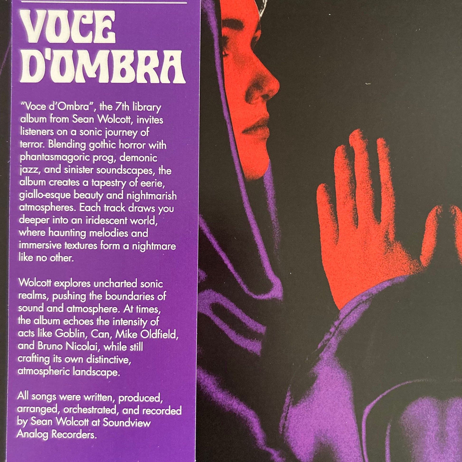 Obi strip detail on Voce D’Ombra LP by Sean Wolcott