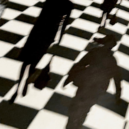 Cover art for Smerz - Big City Life, featuring an image of a black and white striped pattern with a person's legs walking on it